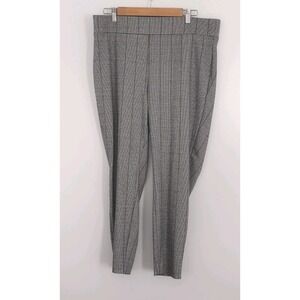 Loft Plus Pants Women's Size 18 Black, White, & Brown Plaid Houndstooth Dress